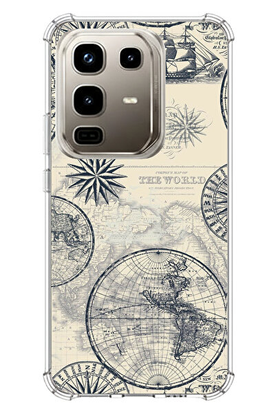 TechTree حافظة سيليكون متوافقة مع Infinix Note 50 PRO متوافقة مع خريطة العالم...