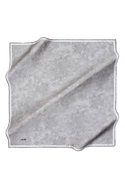 Aker Sura Saf İpek Eşarp 7208701 - 311 Gri Bulut Desen