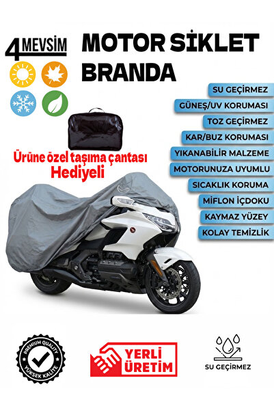 Fox Rider Büyük Boy Motosiklet Brandası Gri Su Geçirmez Universal
