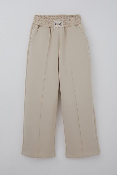 Breeze Παντελόνι για κορίτσια με λεπτομέρεια στον κορδόνι, ραμμένες τσέπες, ηλικία 8-14 ετών, πέτρα