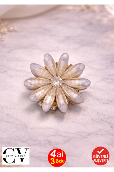 cityvision Flower Model Crystal Detailed Mini Hair Clip – Stylish and Elegant Latch Clip 2.5 cm