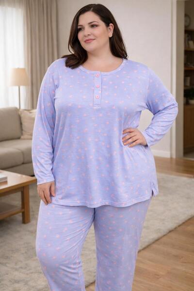 Hukateks Cotton Women's Oversized Pajama Set / Plus Size