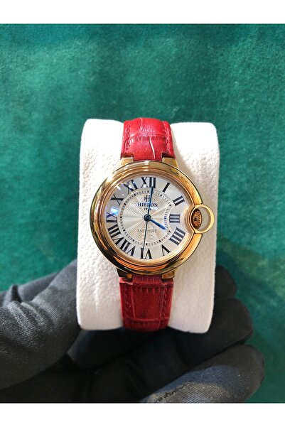 Hislon ساعة يد نسائية مقاومة للماء من الزجاج الياقوتي مع حزام جلدي ومشبك فولاذي