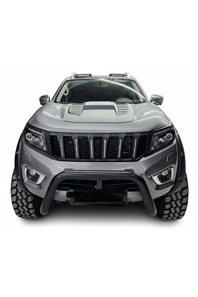 ROAL TUNİNG Nissan Navara Uyumlu Ön Far Koruma Çerçeve Seti Mat Siyah ABS Pla...
