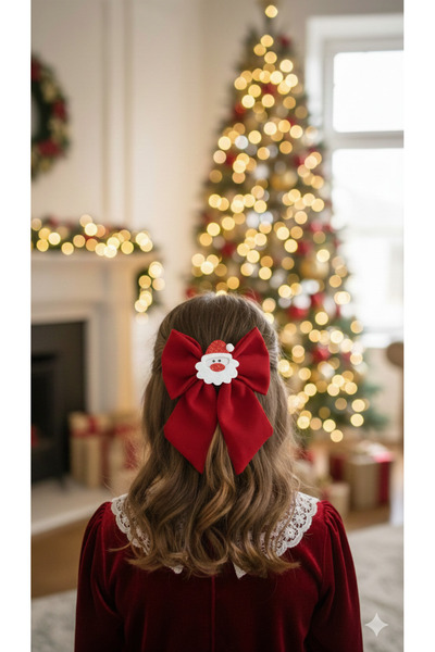 Toka Perisi Kumaş Fiyonk Noel Baba Figürlü Otomatik Toka