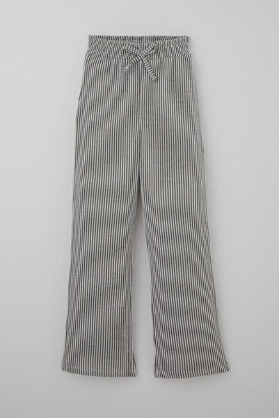 Breeze Παντελόνι για κορίτσια με ριγέ φιόγκο και αξεσουάρ με κορδόνια, λεπτομέρεια από λάστιχο στη μέση, ηλικία 4-8 ετών, μικτό χρώμα