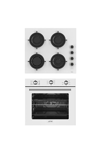 Ferre ve AFM Tech MARKALI /YUO 2'li 6+1 Turbolu Beyaz Ankastre Set Fırın+ Oca...