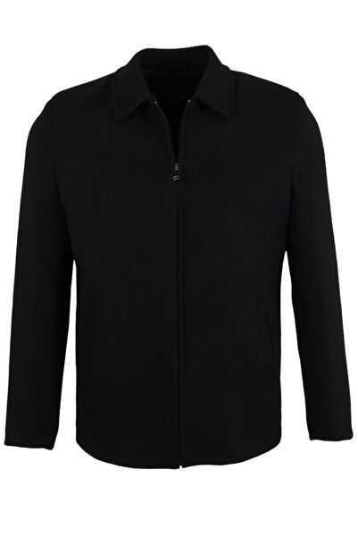 Modarar معطف رجالي باللون الأسود ذو قصة عادية RAR01359