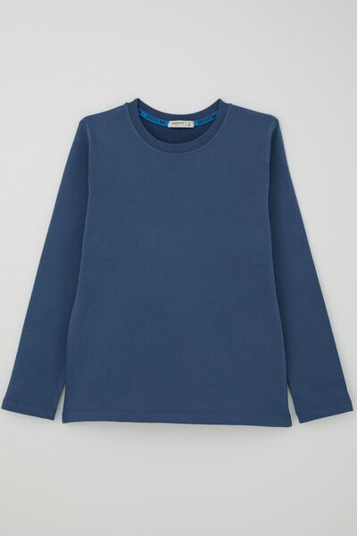 Breeze Μακρυμάνικο μπλουζάκι για αγόρια Basic 5-14 ετών, Indigo