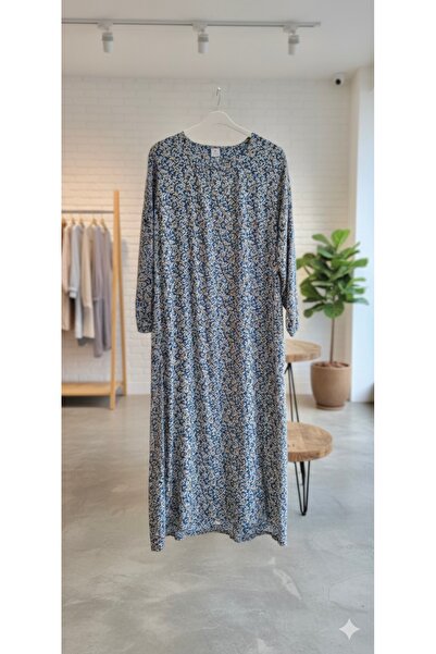 fariza tekstil U-Neck Wide-Cut Viscose Hijab Dress