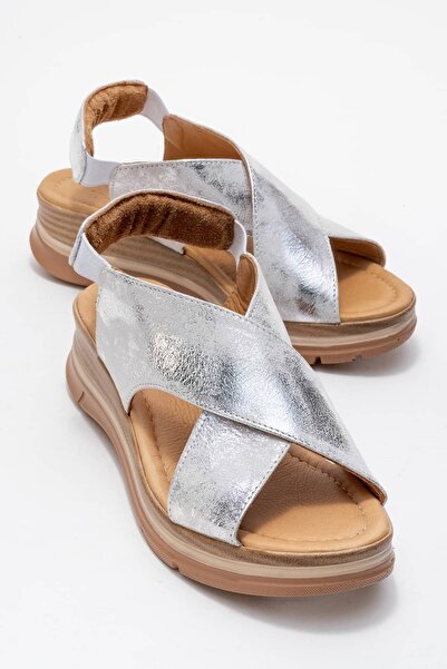 Zeynep Sıradağlı Santiago Coated Genuine Leather Sandals Lame