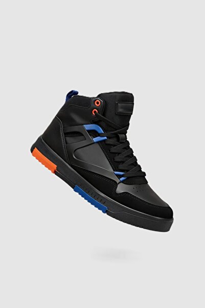 Zerenyus 2263 Premium Men's Comfort High-Top Basketball Sneaker Boots Black