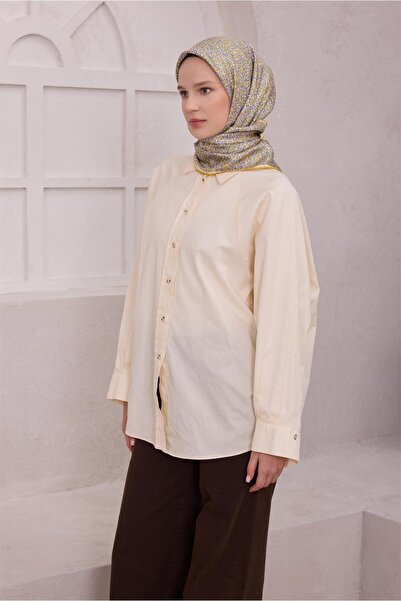 Belli Eșarfă de mătase cu imprimeu leopard 4208D (Twill) Muștar - 85