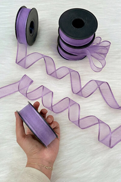 ZEYMERADE Lilac Chiffon Ribbon 2.5 cm 20 Meters, Bride, Groom, Bundle, Engagement, Dowry, Special Day, Gift, Decoration