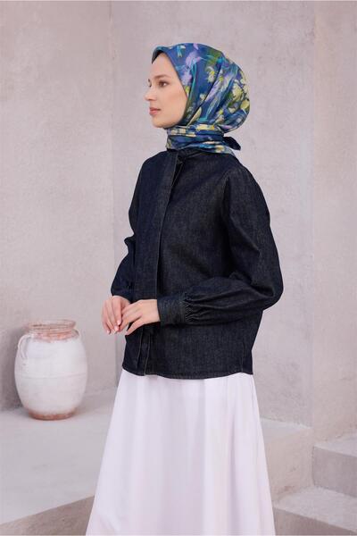 Belli ΜΕΤΑΞΩΤΟ ΦΑΝΕΛΑΚΙ ΜΕ ΣΧΕΔΙΟ ΛΟΥΛΟΥΔΙΩΝ 4217D (TWILL) ΣΚΟΥΡΟ ΜΠΛΕ - 80