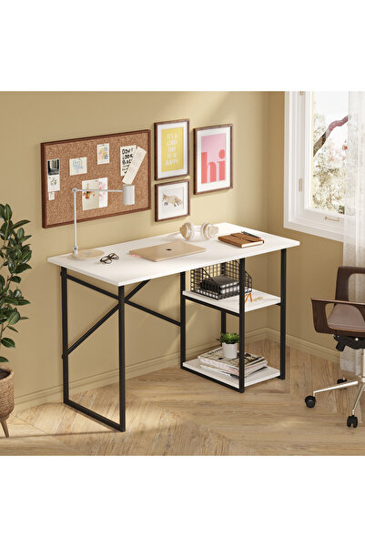 Genel Markalar Vienna 2 Raflı Metal Ayak Çalışma Masası Laptop Masası Bilgisa...