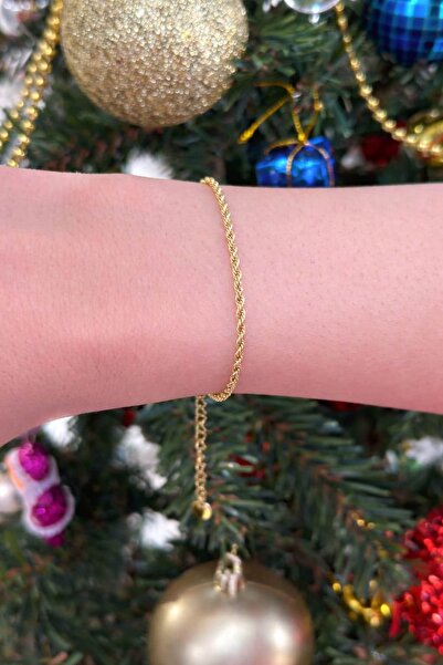 BY YASİN TOPÇU 💛 Altın Renk Halat Zincir Ayarlanabilir Bileklik 💛