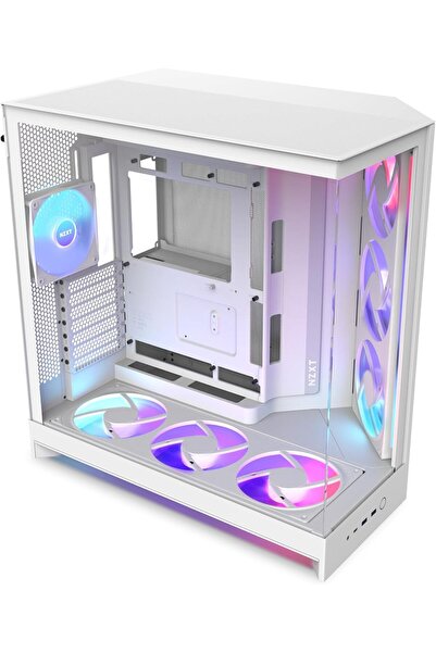 Nzxt H9 Flow RGB+ (2025) – Dual-Chamber ATX Mid-Tower Airflow PC Case – 7 RGB...