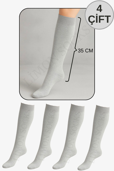 Limon Socks Șosete pentru femei Șosete lungi până la genunchi (4 perechi) 100% bumbac