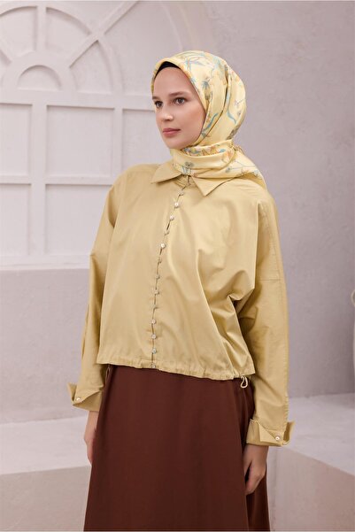 Belli Flower Pattern Silk Scarf 4210D (Twill) Yellow - 84