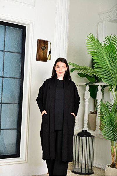 Cannes Black Color Long Cardigan