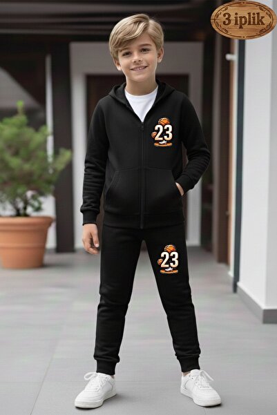 armicem Set de trening pentru băieți 23 cu imprimeu cu glugă 3 țesături Ş cu ...