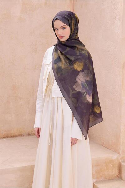 Belli FRESH ÇİÇEK DESEN MOR VİNTAGE ŞAL 1