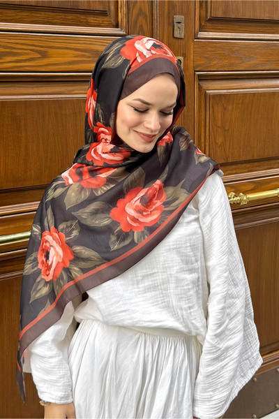 CUOCA LOUNGE Rosé Çiçek Desenli Soft Pamuk Şal