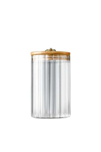 ECARLA Food Storage Container with Bamboo Lid and Golden Ring