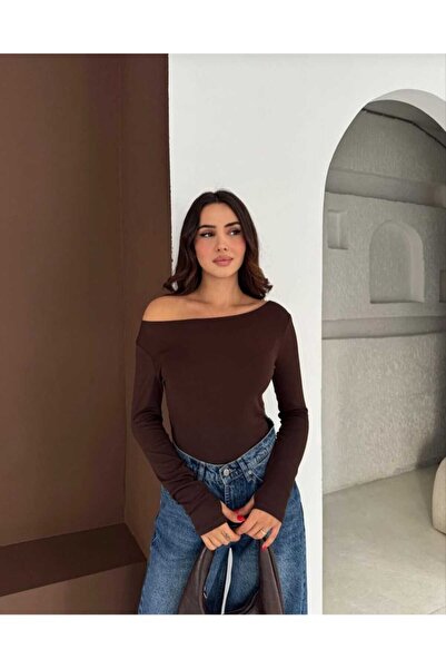 LAVRE قميص بياقة قارب مصنوع من قماش مودال ناعم الملمس