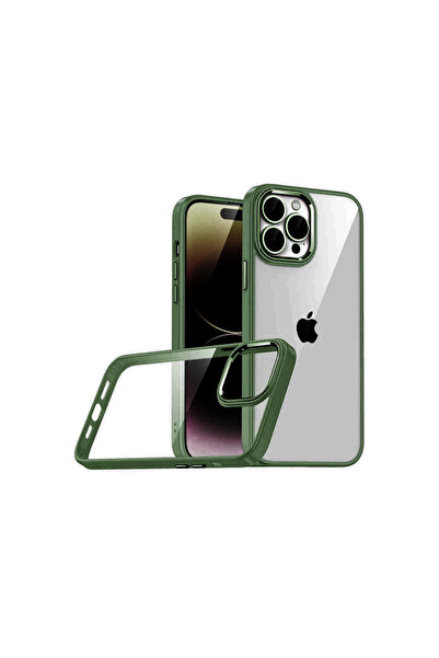 AKSEFİZZ حافظة آيفون 15 برو ماكس مع حماية لعدسة الكاميرا وحواف ملونة وشفافة و...