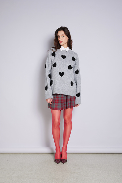 Avrile Heart Embroidered Knitwear Sweater