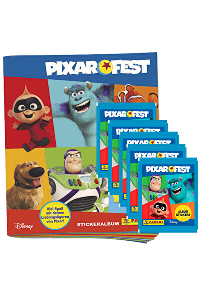 Next Plus Licensed Official Pixar Fest 5 Pack (25 Stickers) + Sticker Album Disney Collection