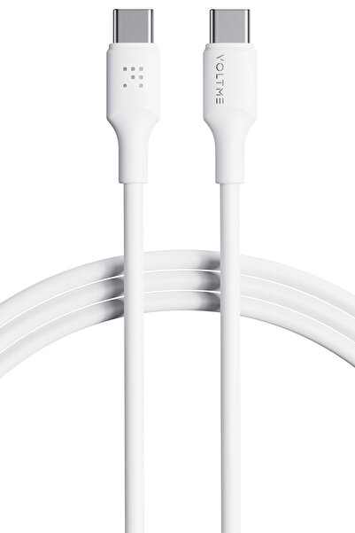 VOLTME C2273 60W USB-C to USB-C Hızlı Şarj ve Veri Kablosu 1.2 Metre – Beyaz