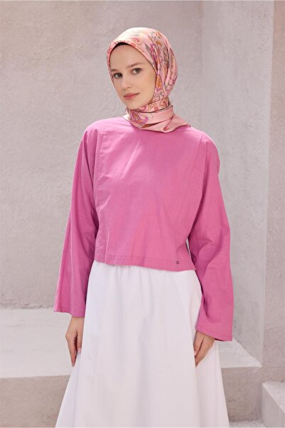 Belli Eșarfă de mătase cu model floral 4207D (TWILL) PUDRA - 14