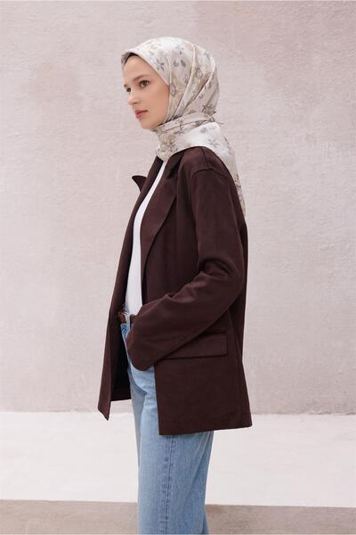 Belli Eșarfă de mătase cu model floral 4210D (Twill) Stone - 82