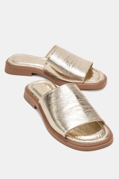 Zeynep Sıradağlı Sean Kadın Hakiki Deri Terlik Dore