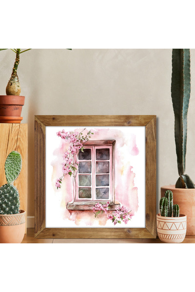 woodhomeworks One Piece Real Wood Framed Decor Pictură pătrată