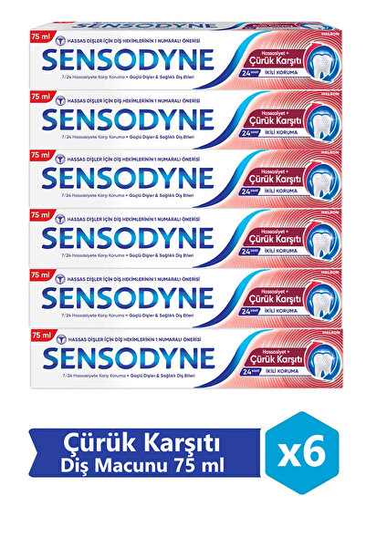 Sensodyne Hassasiyet + Çürük Karşıtı Diş Macunu 75 ml x 6 Adet