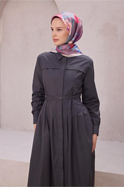 Belli Eșarfă de mătase cu model floral 4219D (Twill) Lavandă - 56