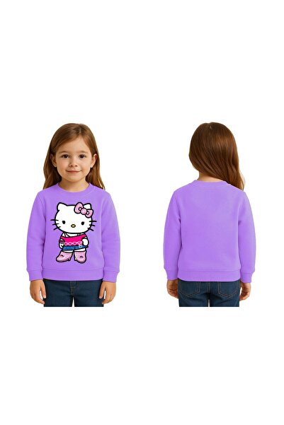 SEDİRLİ سويت شيرت للأطفال من الجنسين هيلو كيتي مطبوع مكون من 3 خيوط
