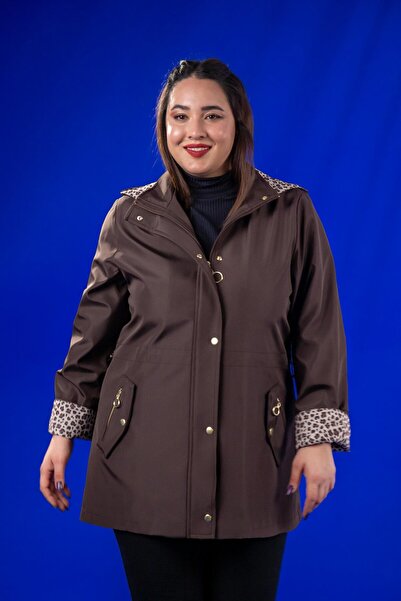 Roxxlen 1222442 Jachetă de ploaie Thomas maro leopard pentru femei de mărime ...