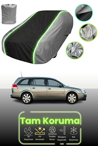 Dokaca Neo غطاء حماية للسيارة باللون الرمادي والأسود والرمادي النيون قماش مجدّل متوافق مع أوبل فيكترا كارافان 2002 - 2005