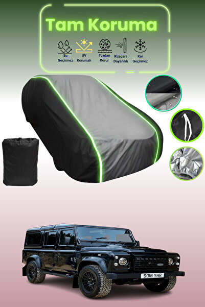 Dokaca Neo غطاء حماية متوافق مع سيارة لاند روفر ديفندر 110 موديلات 2012 - 2016، لون أسود_رمادي_أسود نيون، غطاء سيارة