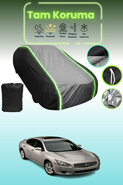 Dokaca Neo غطاء حماية متوافق مع سيارة نيسان ماكسيما قماش مجدّل باللون الأسود_الرمادي_الأسود النيون