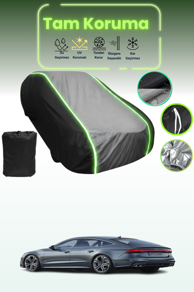 Dokaca Neo غطاء حماية متوافق مع سيارة أودي S7 سبورت باك TDI موديلات 2019 - 2021 باللون الأسود_الرمادي_الأسود النيون