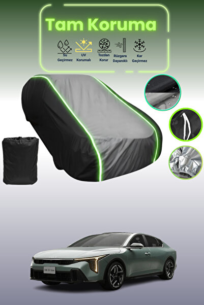 Dokaca Neo غطاء حماية متوافق مع سيارة كيا K4 قماش مجدّل باللون الأسود_الرمادي...