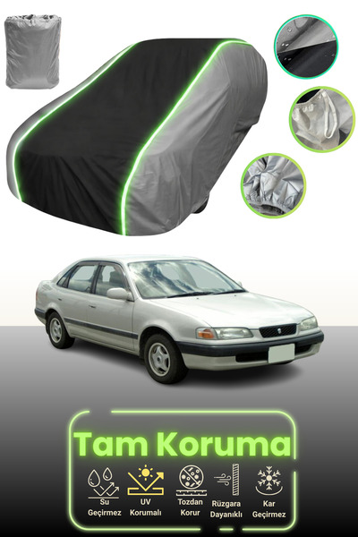 Dokaca Neo غطاء حماية للسيارة باللون الرمادي والأسود والرمادي النيون قماش مجد...