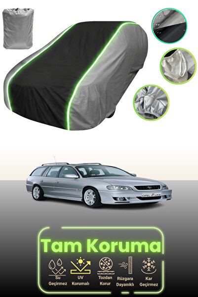 Dokaca Neo غطاء حماية للسيارة باللون الرمادي والأسود والرمادي النيون قماش مجدّل متوافق مع أوبل أوميغا كارافان 1999 - 2003