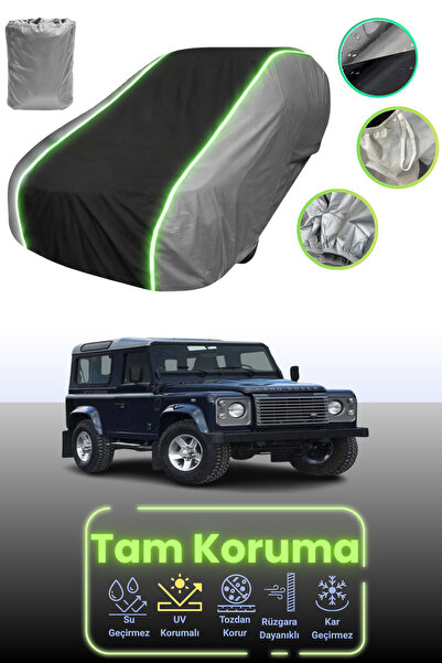 Dokaca Neo غطاء حماية للسيارة باللون الرمادي والأسود والرمادي النيون قماش مجدّل لسيارة لاند روفر ديفندر 90 2012 - 2016